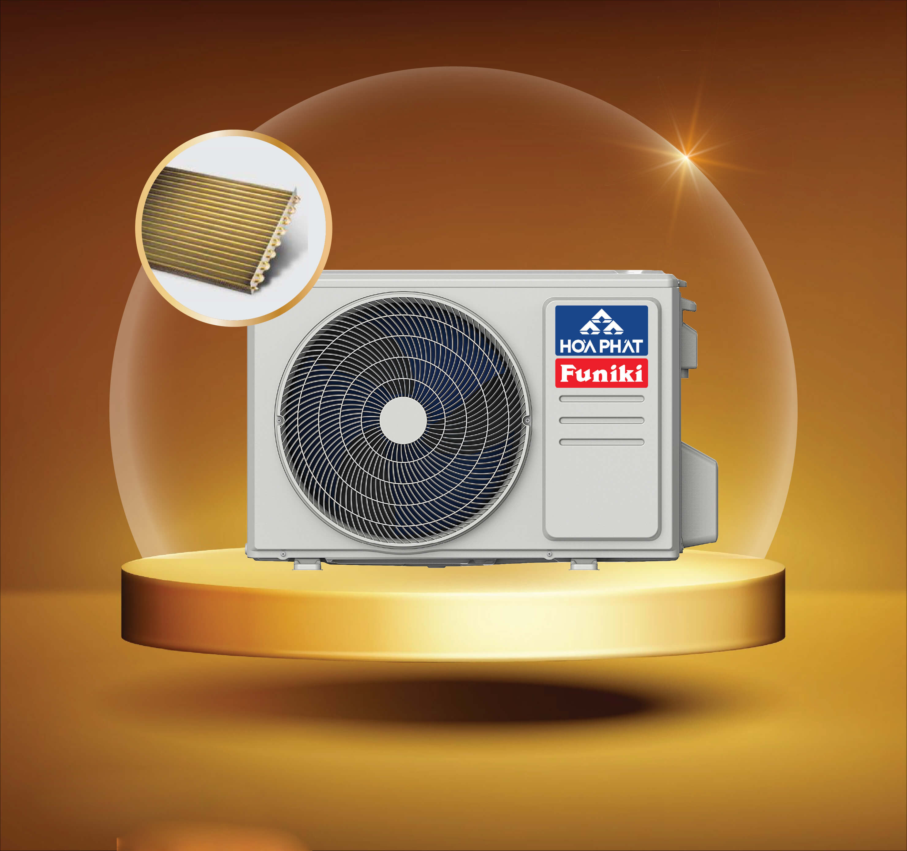 Điều hòa Funiki được trang bị công nghệ Golden Fin. Dàn trao đổi nhiệt của Funiki  được phủ một lớp bảo vệ.