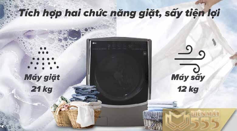 Ưu điểm máy giặt tích hợp chức năng giặt sấy