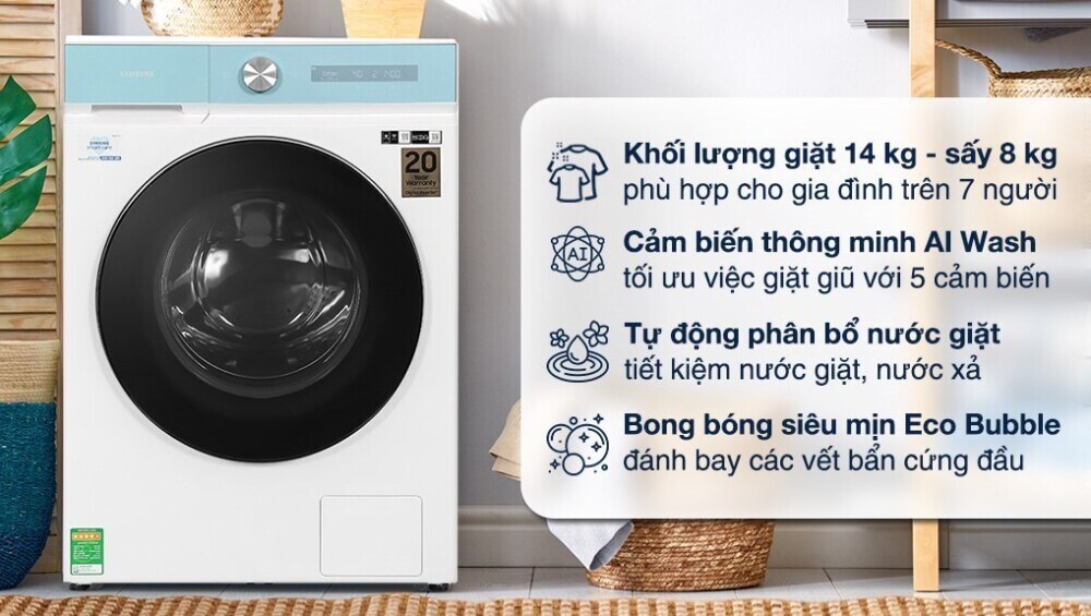 Máy giặt tích hợp sấy