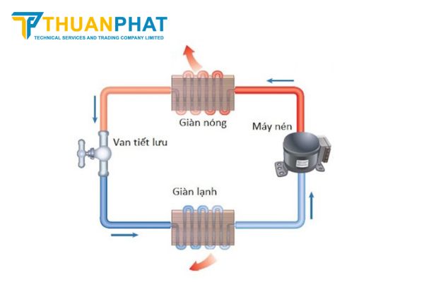 tủ đông hoạt động dựa trên chu trình làm lạnh khép kín