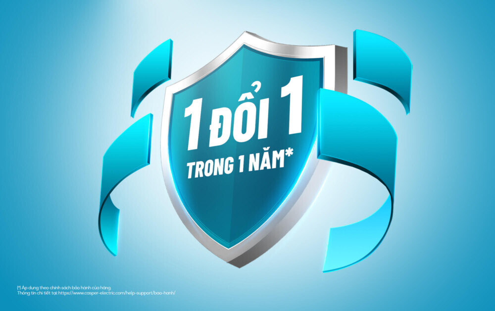 Casper triển khai chính sách bảo hành 1 đổi 1 trong vòng 1 năm đối với các dòng điều hòa dân dụng theo quy định của hãng.