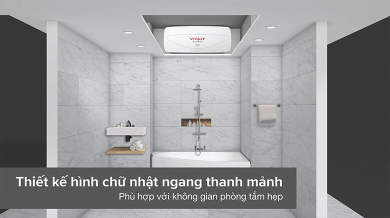 Ariston Vitaly 20 Slim 2.5 FE chính là thiết kế Slim hiện đại với thân bình mỏng hơn so với các dòng bình truyền thống.