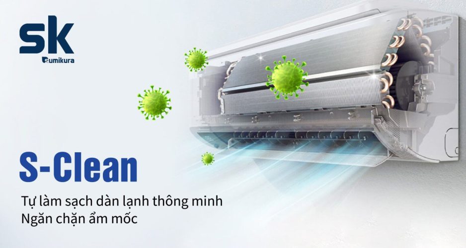 Tính năng này hoạt động theo cơ chế đóng băng dàn lạnh, sau đó thổi gió để cuốn trôi bụi bẩn, vi khuẩn và hơi ẩm tích tụ bên trong máy.