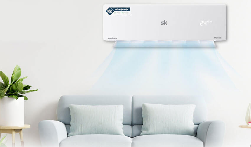 Điều hòa Sumikura APS/APO-092 9000BTU 1 Chiều (Morandi R32) sở hữu thiết kế hiện đại với gam màu trắng trang nhã