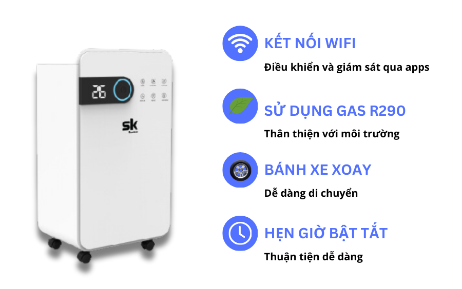 Các chức năng thông minh của máy hút ẩm Sumikura