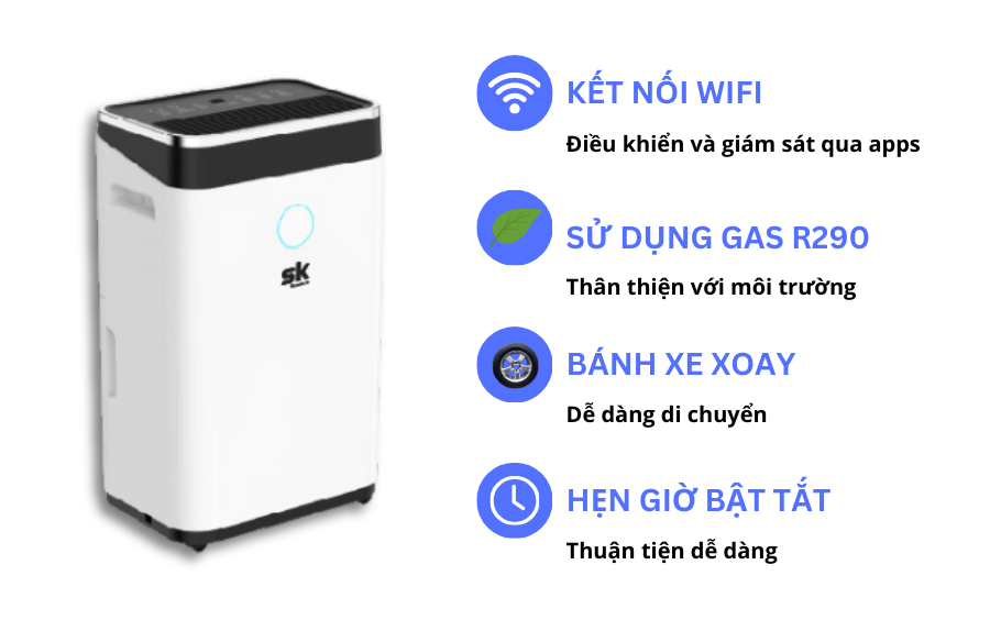 Các chức năng thông minh của máy hút ẩm Sumikura