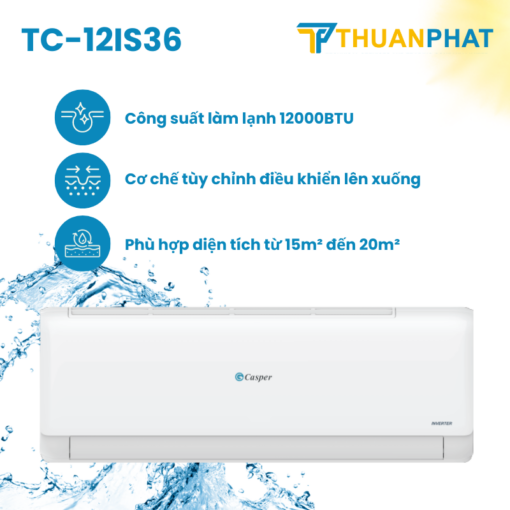 Dieu hoa Casper Inverter 1 Chieu 12.000 BTU TC 12IS36 Model 2024