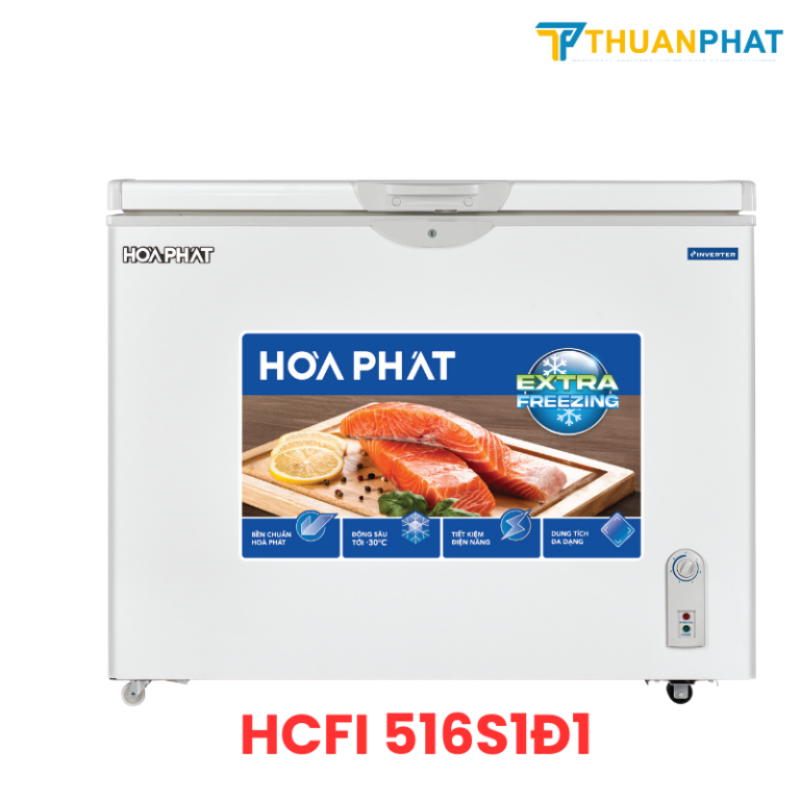 Tủ đông Hòa Phát Inverter 1 cánh 252 Lít HCFI 516S1Đ1