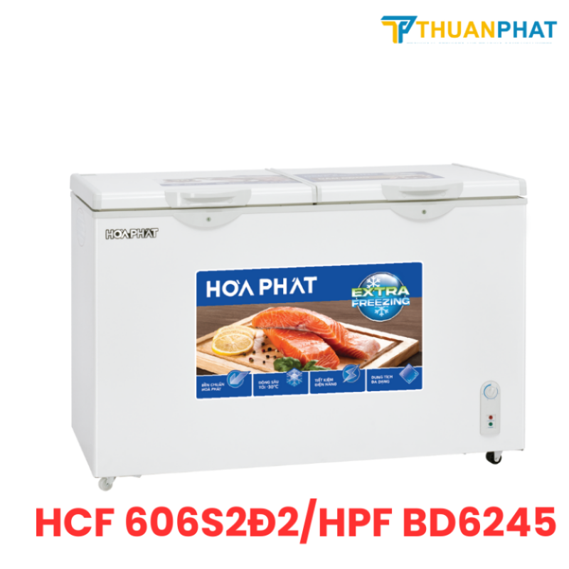 Tủ đông Hòa Phát 2 cánh 241 Lít HCF 606S2Đ2/HPF BD6245