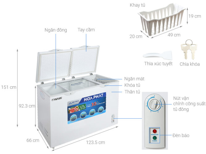 Tủ đông Hòa Phát HCF 656S2Đ2