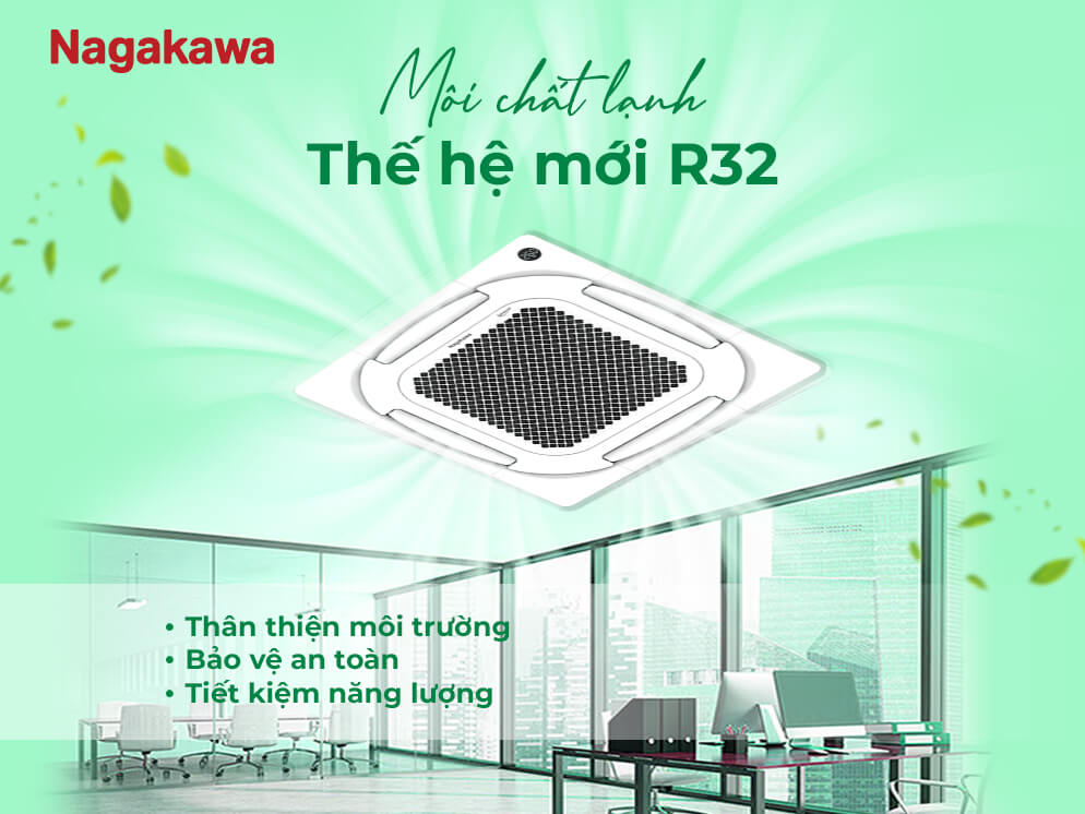 Điều hòa âm trần cassette Nagakawa NIT-C24R2U35 sử dụng môi chất lạnh R32, một loại môi chất được sử dụng phổ biến trên nhiều dòng điều hòa hiện đại. Điều hòa âm trần cassette Nagakawa NIT-C24R2U35 sử dụng môi chất lạnh R32, một loại môi chất được sử dụng phổ biến trên nhiều dòng điều hòa hiện đại.