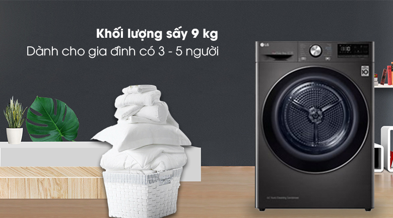 Dung tích 9kg – Phù hợp cho nhu cầu gia đình Dung tích 9kg – Phù hợp cho nhu cầu gia đình