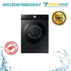 Máy giặt sấy Samsung Inverter 12 kg WD12DB7B85GBSV lồng ngang