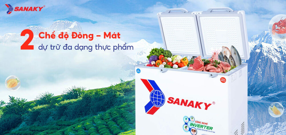 Thiết kế 2 ngăn đông – mát tiện lợi