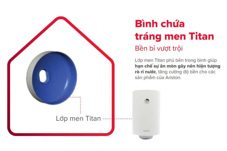 Binh chua trang men Titan sieu ben ariston