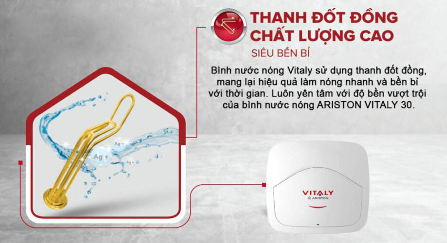 binh nong lanh ariston vitaly 3 thanh dot dong