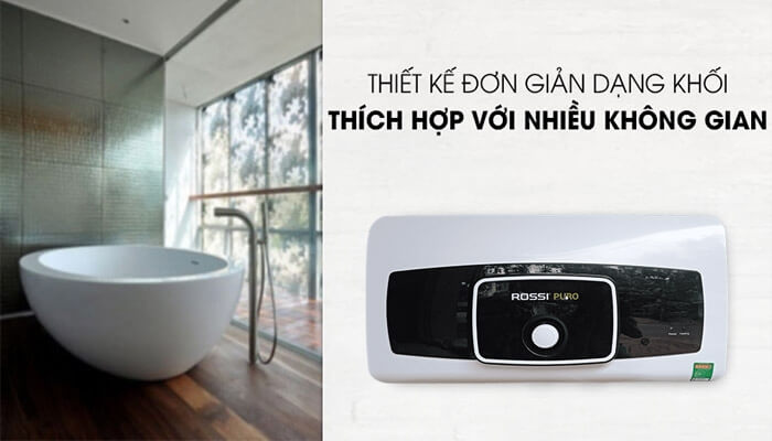 Bình nóng lạnh Rossi Puro ngang thiết kế hiện đại