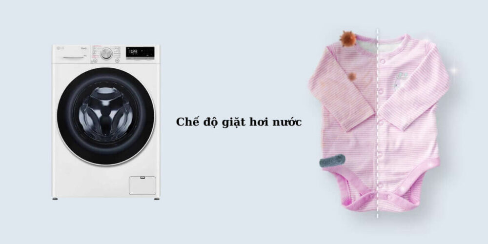 chế độ giặt hơi nước của máy giặt lg fv1410s4w1