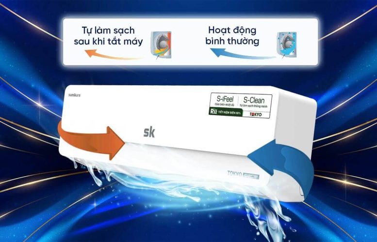 Tính năng S-Clean cho phép điều hòa tự động làm sạch dàn lạnh sau một thời gian sử dụng.