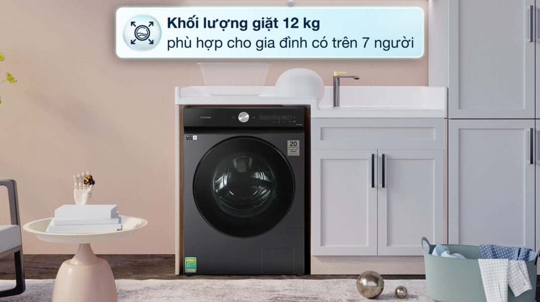 máy giặt samsung ww12cb944dgbsv phù hợp với gia đình trên 7 người