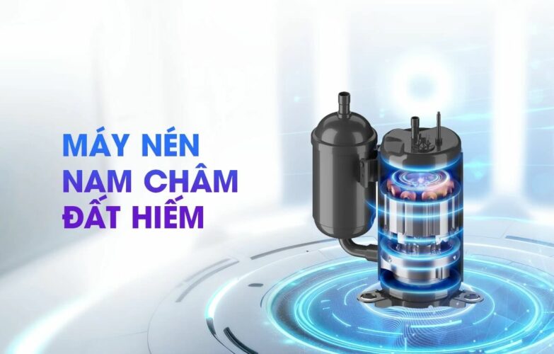 Máy nén sử dụng nam châm đất hiếm