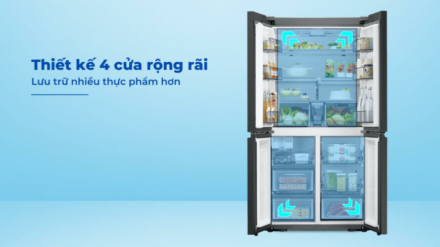 thiet ke rong rai trong tu lanh samsung inverter 599 lit