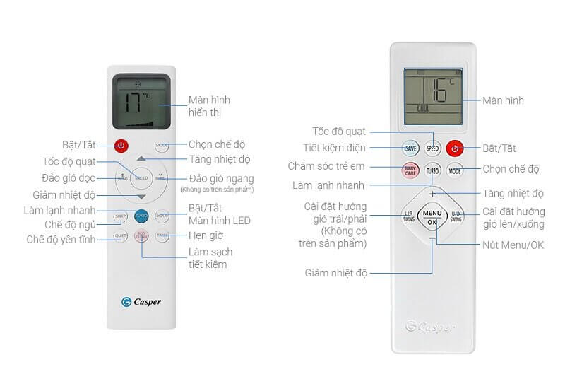 Cách sử dụng điều khiển điều hòa Casper