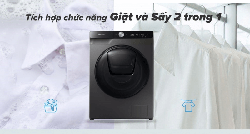 Ưu điểm máy giặt samsung sấy so với không sấy
