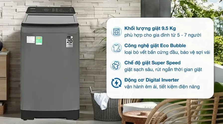 Ưu điểm máy giặt samsung wa95cg454bdsv