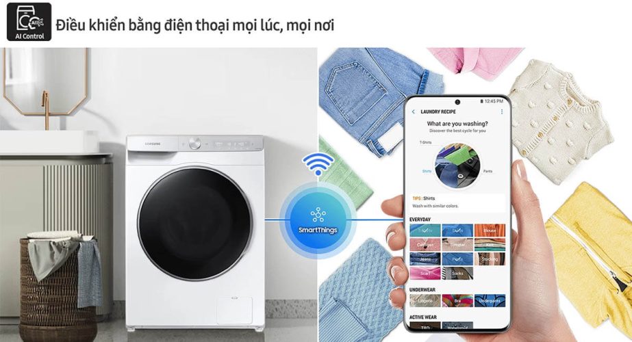 Công nghệ smartthings trên máy giặt Samsung