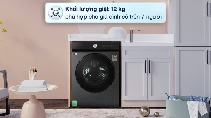 Máy giặt 12 kg phù hợp cho gia đình có trên 7 người