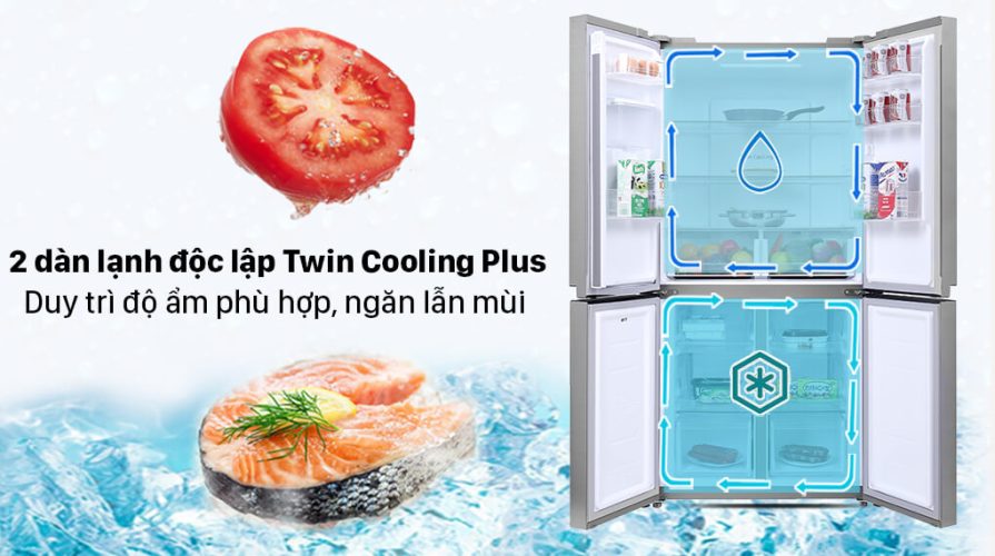 Tủ lạnh Samsung RF48A4010M9/SV được trang bị công nghệ Twin Cooling Plus tiên tiến với 2 dàn lạnh độc lập Tủ lạnh Samsung RF48A4010M9/SV được trang bị công nghệ Twin Cooling Plus tiên tiến với 2 dàn lạnh độc lập