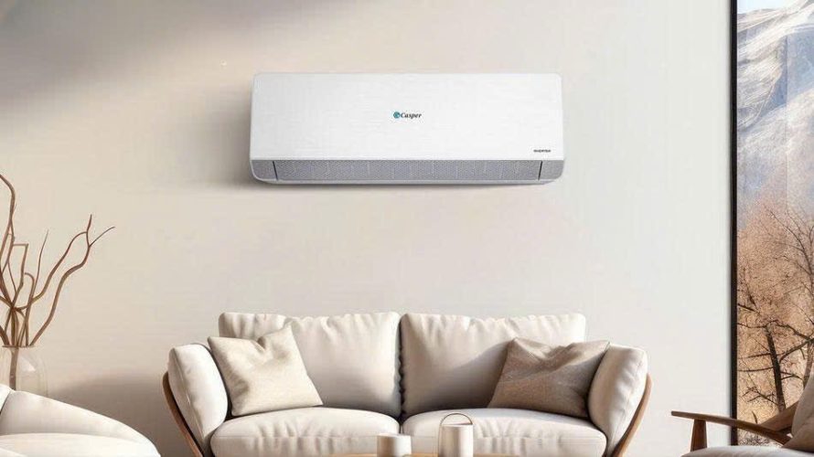 Điều hòa Casper QH-12IU36A sở hữu thiết kế nguyên khối hiện đại với gam màu trắng tinh tế,
