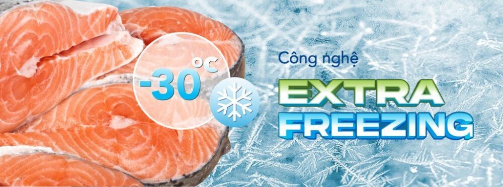 ản phẩm được tích hợp công nghệ Extra Freezing, cho phép nhiệt độ trong ngăn đông có thể xuống tới -18°C ản phẩm được tích hợp công nghệ Extra Freezing, cho phép nhiệt độ trong ngăn đông có thể xuống tới -18°C