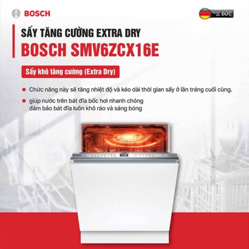 Chức năng Extra Dry giúp tăng nhiệt độ và kéo dài thời gian sấy ở giai đoạn cuối