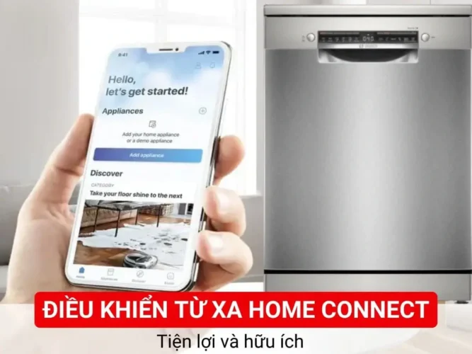 Với ứng dụng Home Connect, người dùng có thể điều khiển máy rửa chén từ xa thông qua smartphon