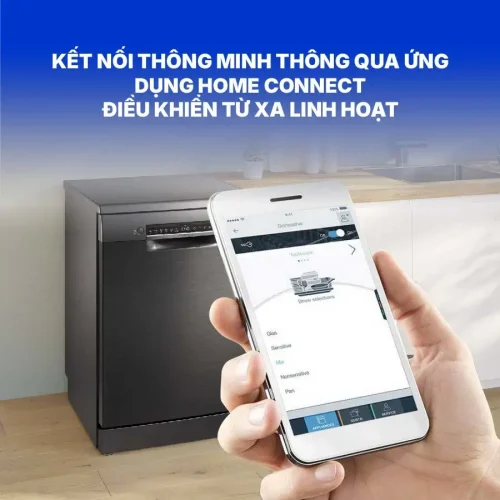 Một điểm nổi bật khác của Bosch SMS4HMC25M là khả năng kết nối với ứng dụng Home Connect trên điện thoại.
