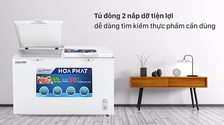 Tủ đông Hòa Phát 271 lít HCFI 656S2Đ2 được thiết kế theo phong cách tối giản nhưng không kém phần sang trọng với kiểu dáng vuông vức