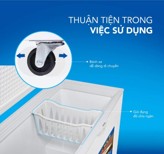 Tủ đông Hòa Phát HPF BD6295 còn được trang bị nhiều tiện ích hữu ích:
