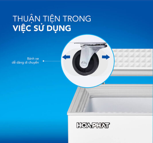 Tủ được tích hợp 4 bánh xe chắc chắn ở phía dưới, cho phép người dùng di chuyển tủ một cách linh hoạt mà không cần tốn nhiều công sức.