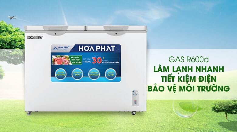 Tủ đông Hòa Phát HCFI 656S2Đ2 sử dụng môi chất lạnh R600a