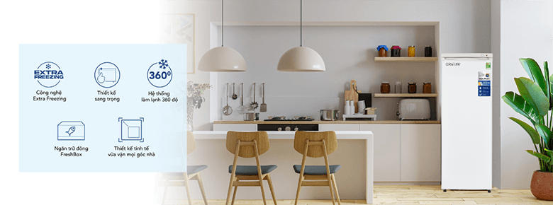 Tủ đông HPF UAH6208 được trang bị bảng điều khiển bên ngoài với núm xoay linh hoạt