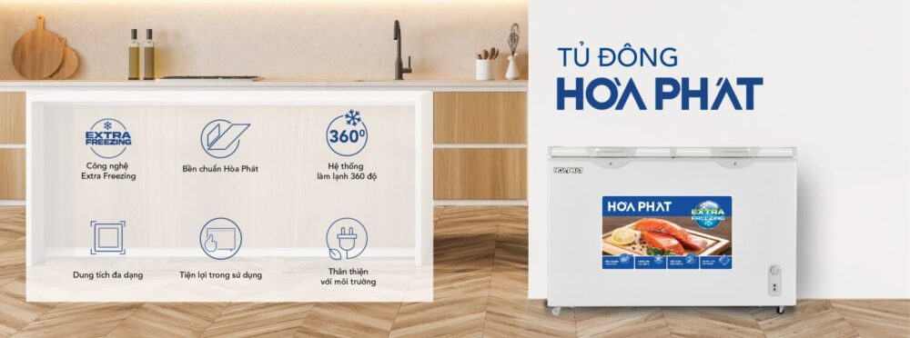 Tủ đông Hòa Phát HPF BD6240 được sản xuất trên dây chuyền công nghệ tiên tiến từ Italia