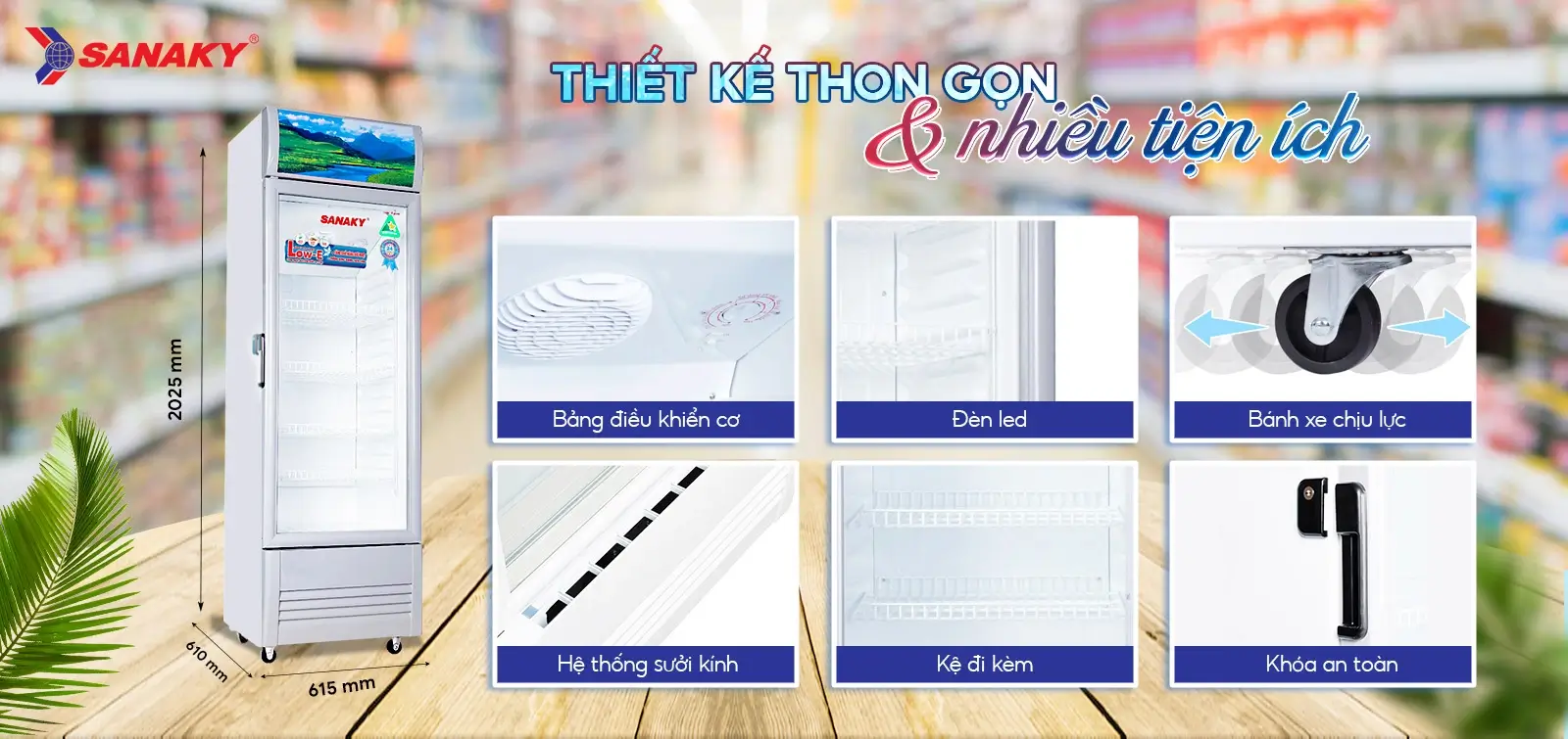 Tủ mát Sanaky VH-408KL được trang bị bảng điều khiển cơ với thao tác sử dụng đơn giản.
