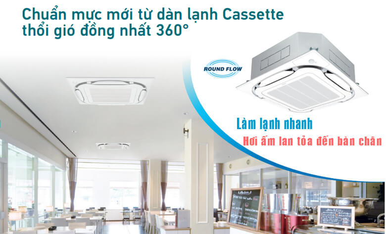 Một trong những điểm nổi bật của điều hòa âm trần Daikin FCF71CVM/RZA71DV1 chính là công nghệ phân phối gió 360 độ.