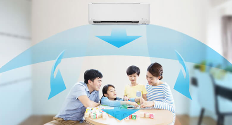 Daikin FTKY60ZVMV được trang bị công nghệ đảo gió 3D với khả năng điều khiển cánh đảo gió theo cả phương ngang và phương dọc. Daikin FTKY60ZVMV được trang bị công nghệ đảo gió 3D với khả năng điều khiển cánh đảo gió theo cả phương ngang và phương dọc.